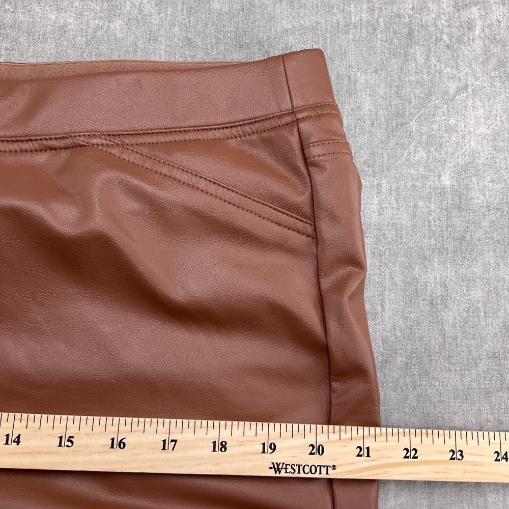 J Jill Pants Women 1XL 36W 30L‎ Brown Hickory Faux Leather Pull On Stretch NWT - Picture 6 of 12
